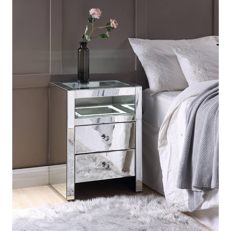 wayfair mirrored bedside table