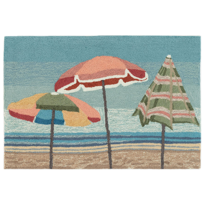 Highland Dunes Parinaaz Handmade Tufted Aqua Brown Blue Indoor Outdoor Area Rug Wayfair