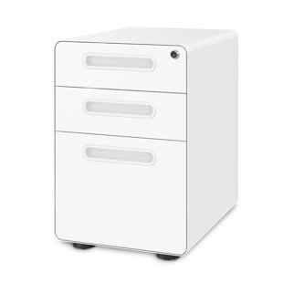 Drawer Organizer 4-Layers Lockable with Blank Label Plastic Blue Flat File Cabinet