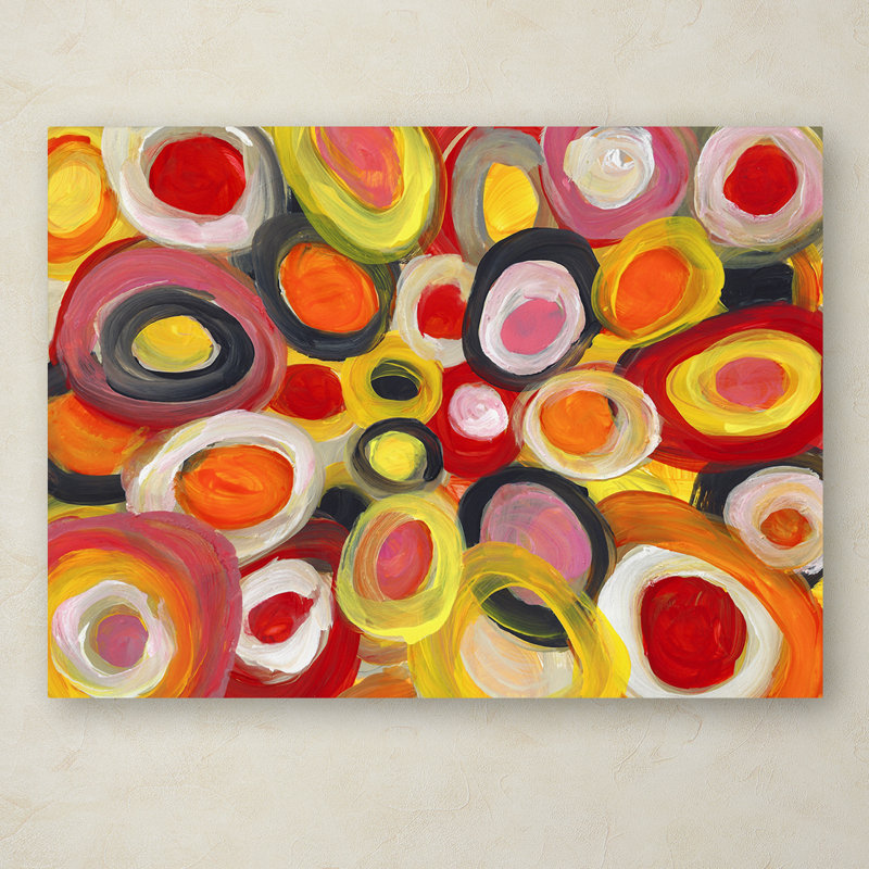 Trademark Art Colorful Abstract Circles Print On Wrapped Canvas