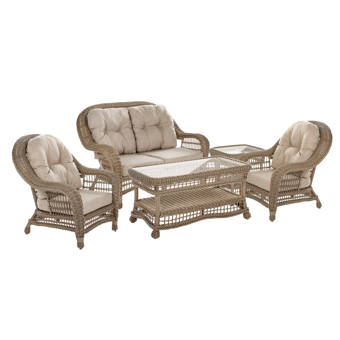 August Grove Garden Patio 5 Piece Sofa Seating Group With Cushions Wayfair