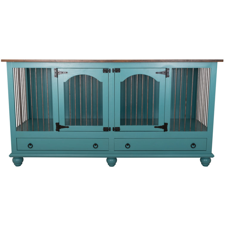 teal dog crate