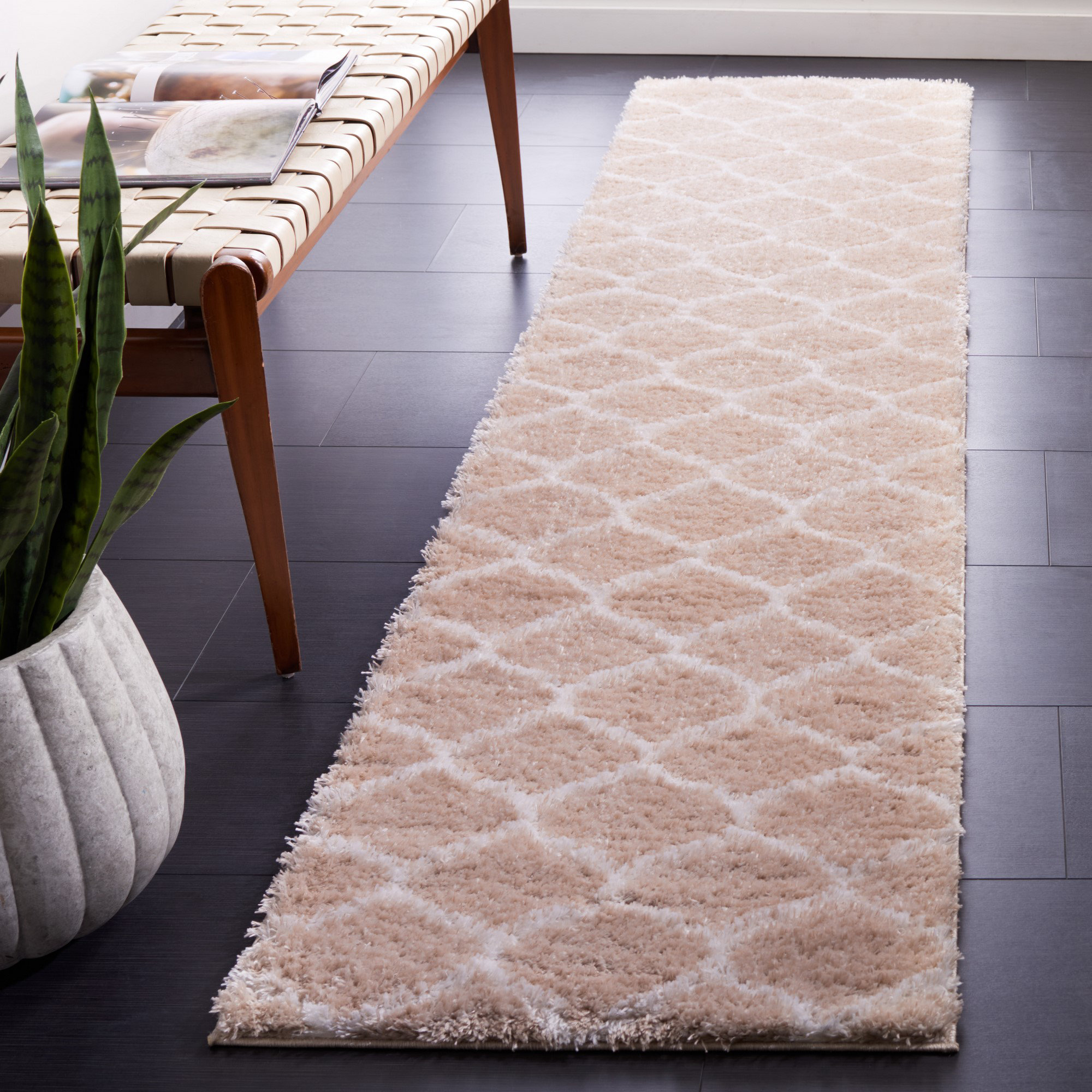 Red Barrel Studio® Power Loom Performance Beige/White Rug Wayfair