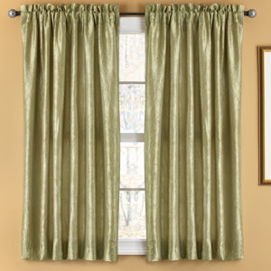 Aretha Crushed Solid Semi-Sheer Rod Pocket Curtain Panels (Set of 2)