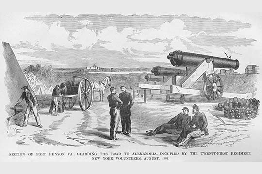 Buyenlarge New York Volunteers At Fort Runyon By Frank Leslie