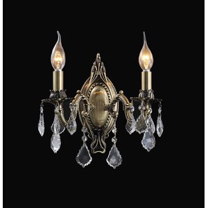 Brass 2-Light Candle Sconce
