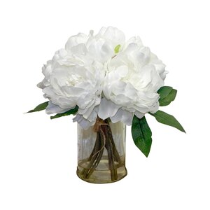 Bouquet Peony Centerpiece in Glass Vase