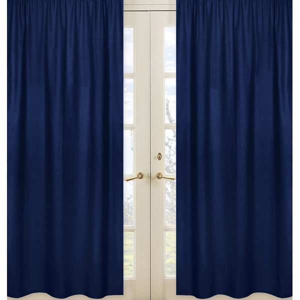 Sweet Jojo Designs Stripe Collection Navy Blue Semi Sheer Rod