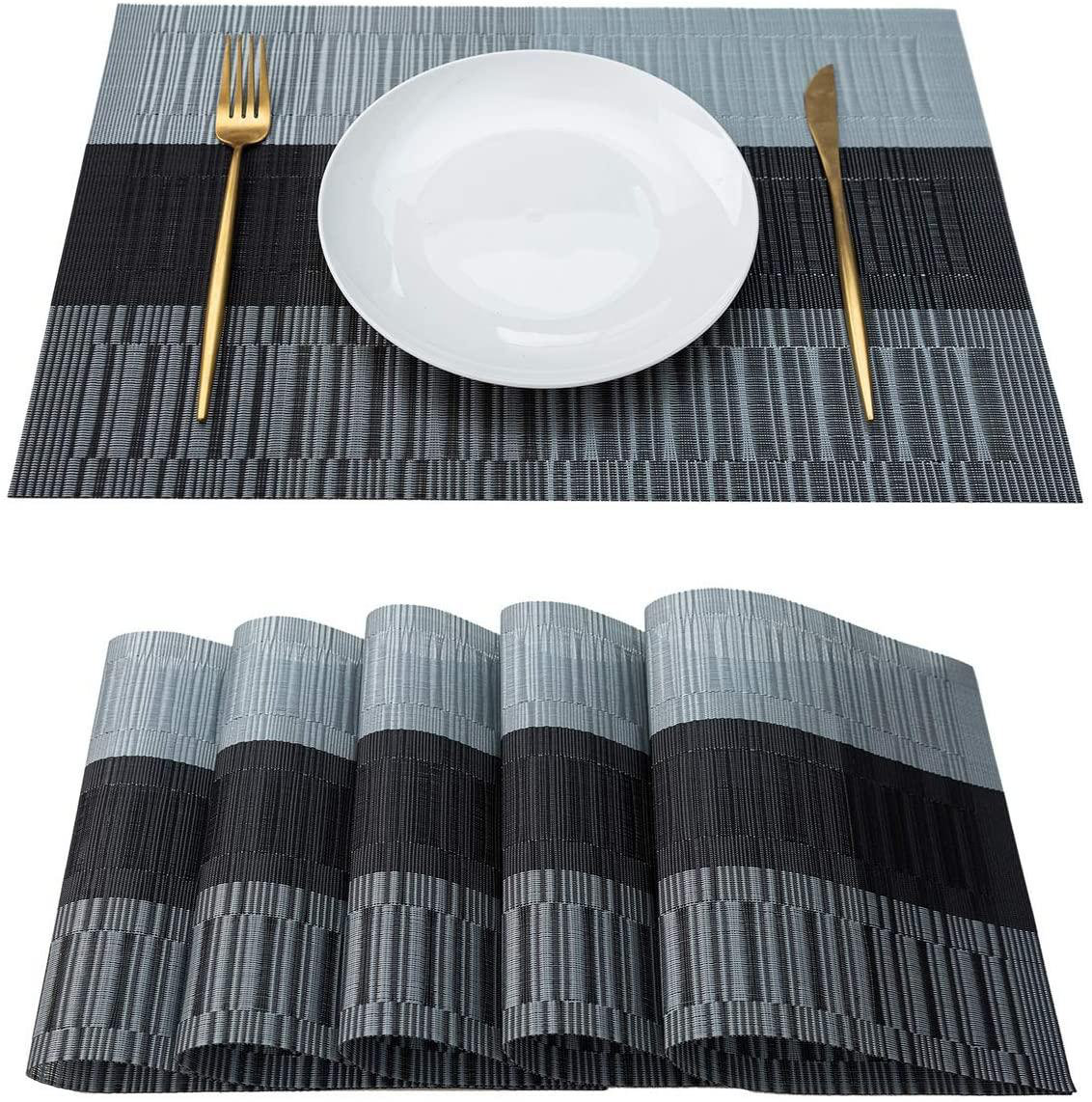 Placemats for Dining Table Washable Placemat Set of 4 Heat Resistant Woven Vinyl
