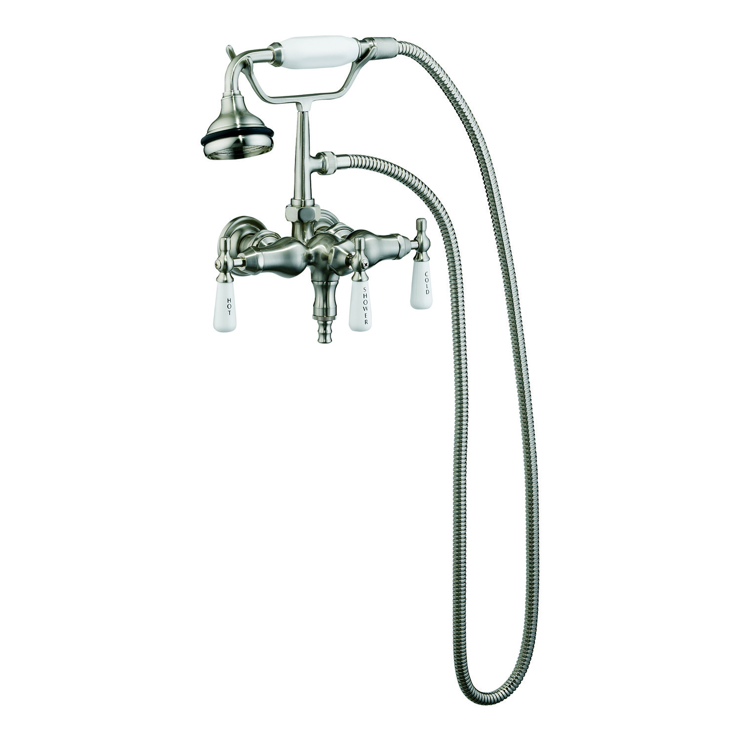 Barclay Double Handle Wall Mounted Clawfoot Tub Faucet With
