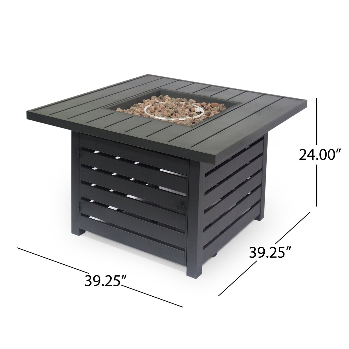 Freeport Park® Fernon 24'' H x 39.25'' W Iron Propane Outdoor Fire Pit ...