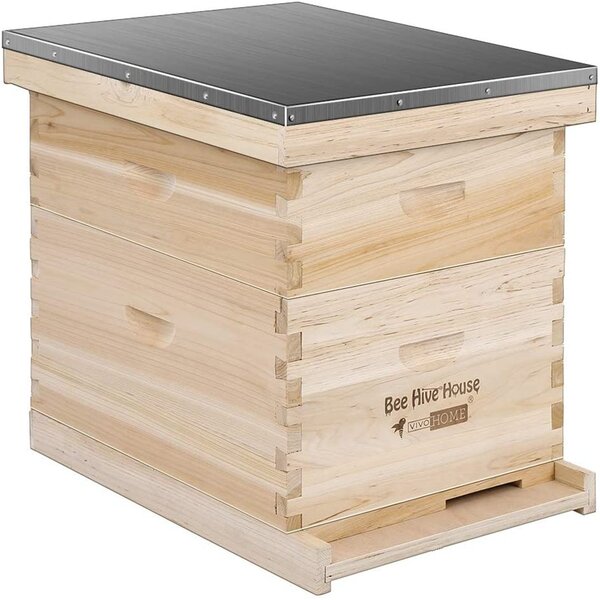Brown Little Giant Beekeeping Bee Hive Solid Pine and Plywood Bottom Board 
