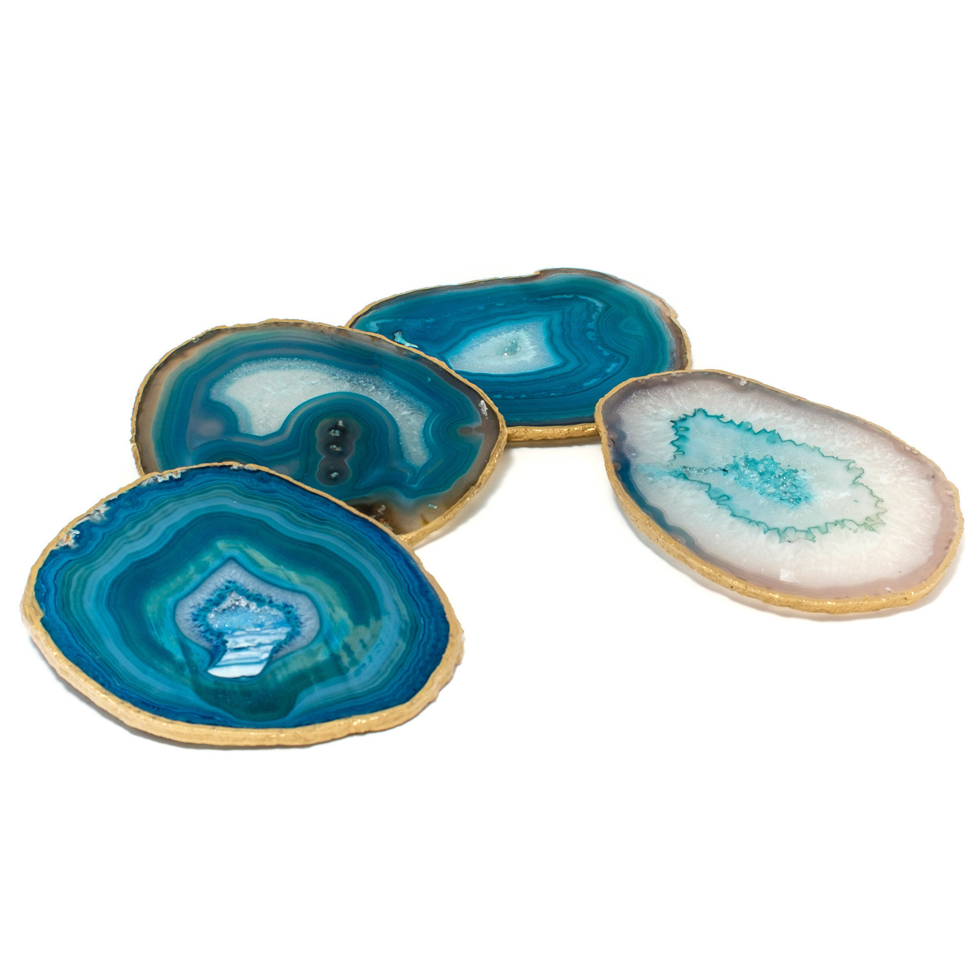 Mapleton Drive Gold Rimmed Agate Coaster Reviews Wayfair