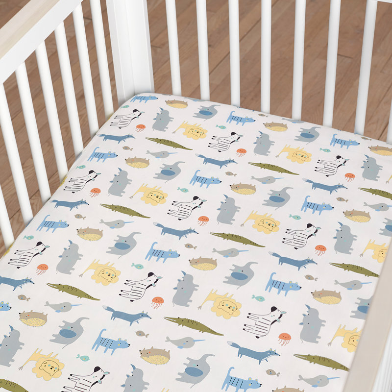 yellow fitted crib sheet