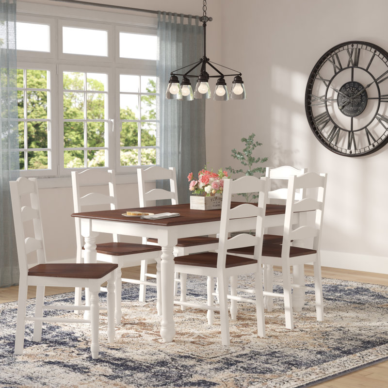 Laurel Foundry Modern Farmhouse Junius 7 Piece Dining Set Wayfair Junius 7 Piece Dining Set