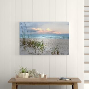 Open Windows Canvas Wall Art 24''x18'' Beach with Coastal Palm Graphic Artwork Print on Wrapped Canvas for Wall Decor