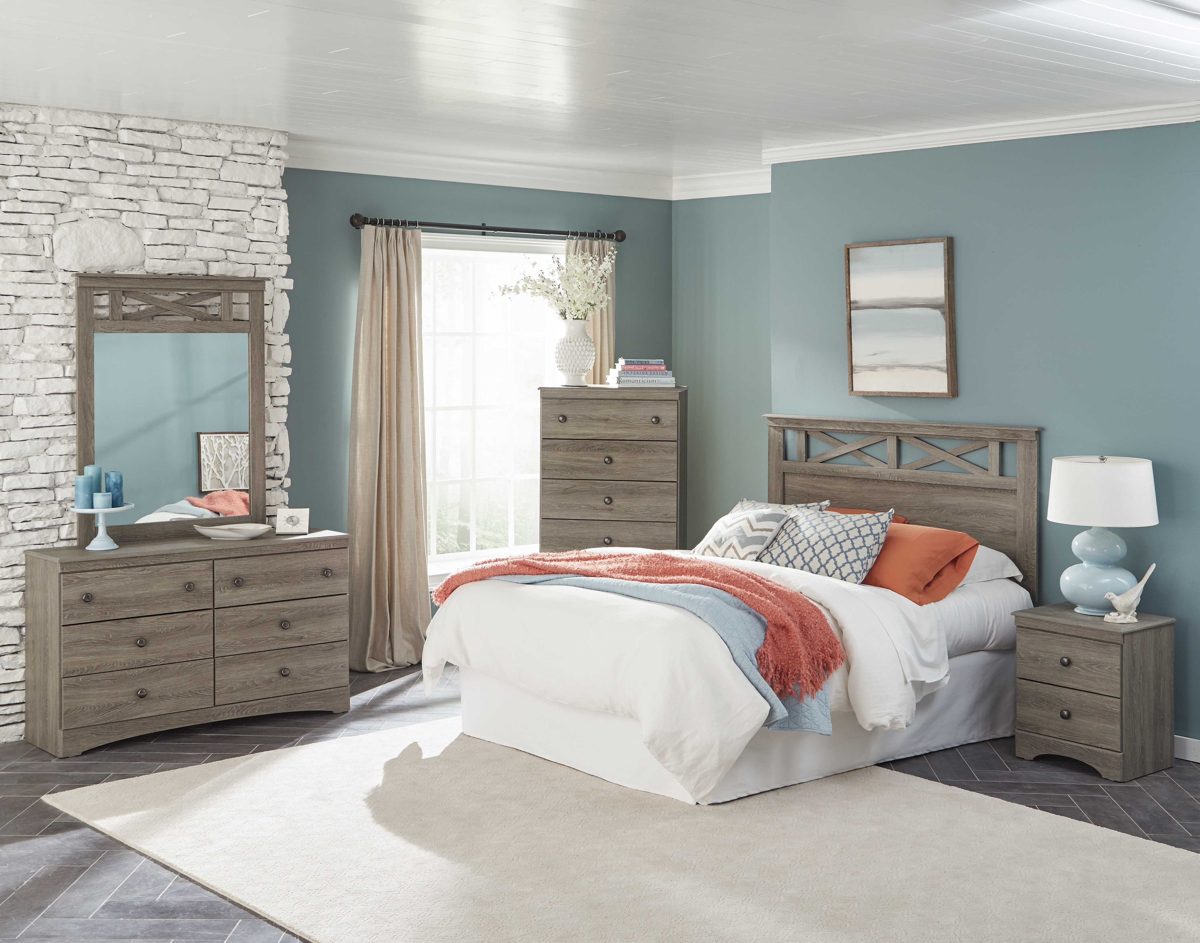 Gracie Oaks Carly Queen Platform 5 Piece Dresser Set Wayfair