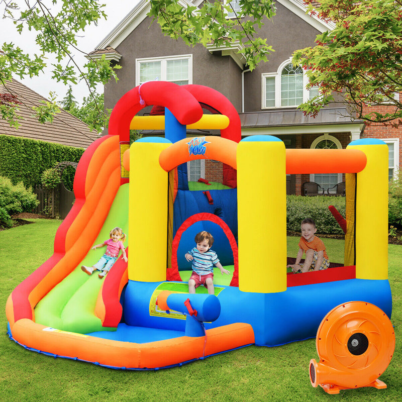 bouncy castle pool and slide
