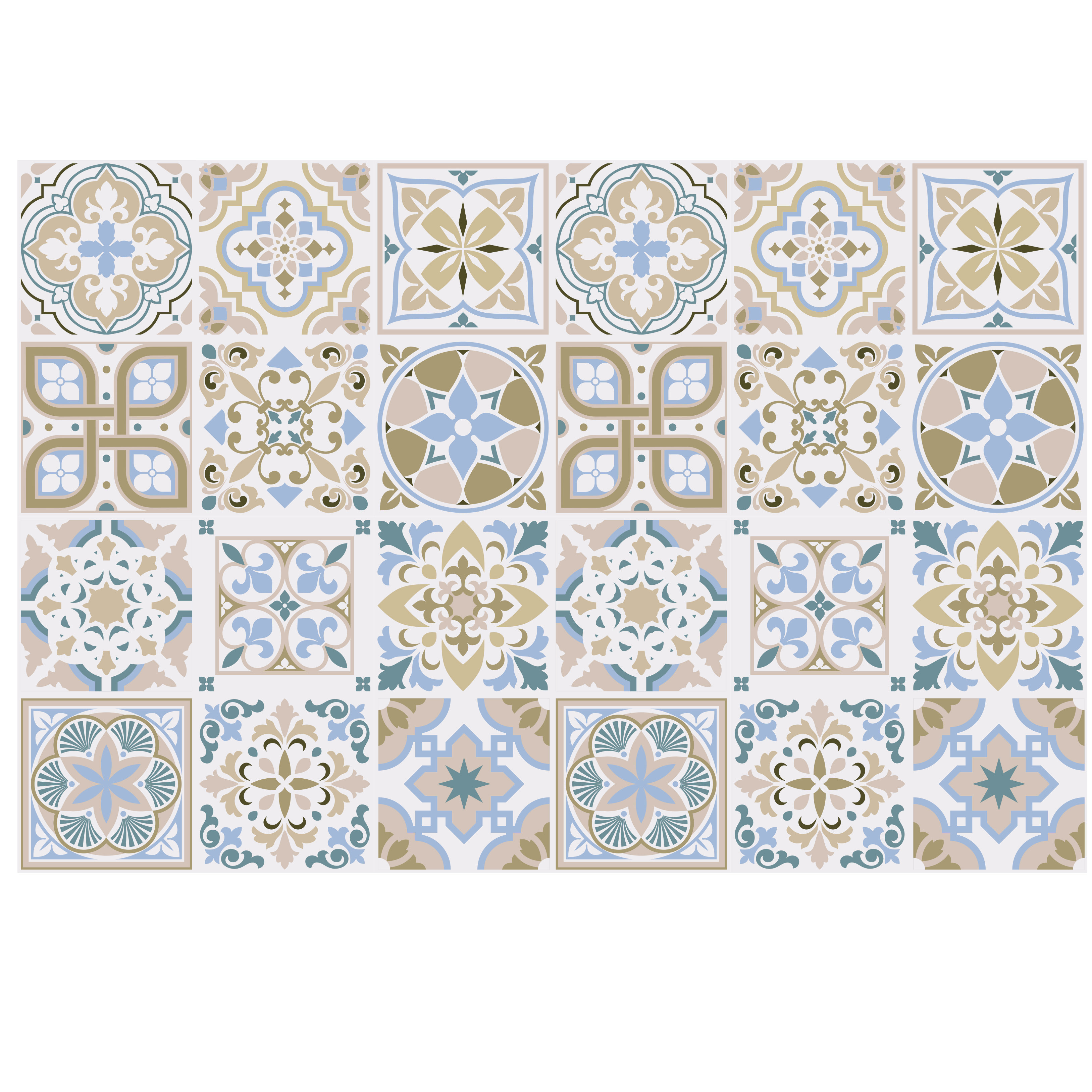 World Menagerie 24 Piece Light Sapphire And Parchment Spanish Tile Window Decal Set Wayfair Ca