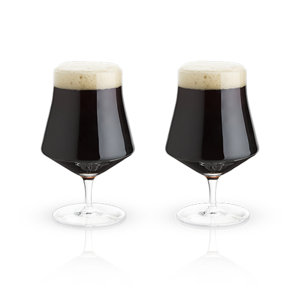Rayeu2122 Crystal Goblet 16 oz. Beer Glass (Set of 2)
