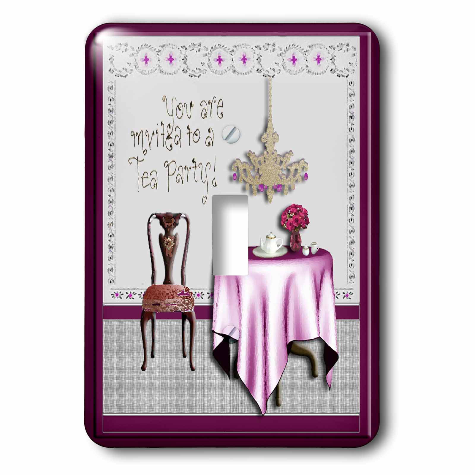 3drose Tea Party Invitation 1 Gang Toggle Light Switch Wall Plate Wayfair