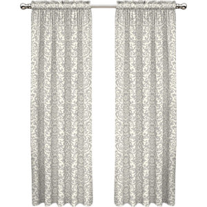 Duncan Damask Room Darkening Rod Pocket Single Curtain Panel