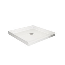 35"x35"x4" Center Drain Location Single Threshold Bathroom Shower Base Pan White 