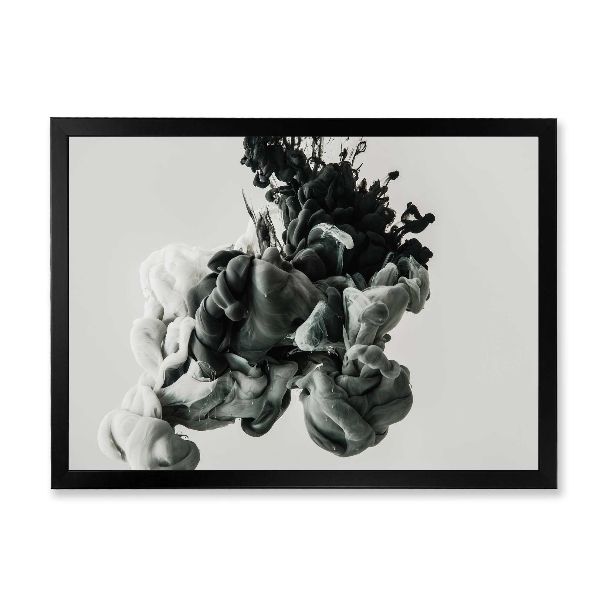 Wrought Studio Black And Grey Mixed Liquid Ink V Black And Gray Mixed