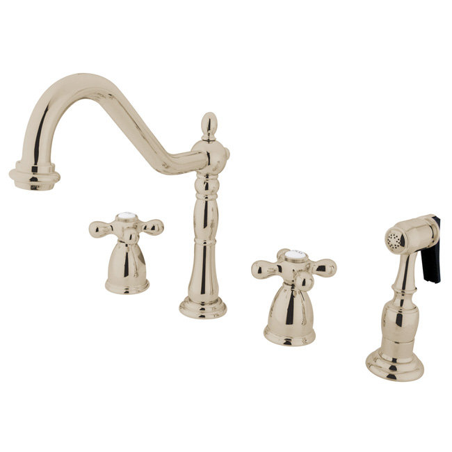 Elements of Design Heritage Two Handle Widespread Kitchen Faucet with Metal Cross Handles ...