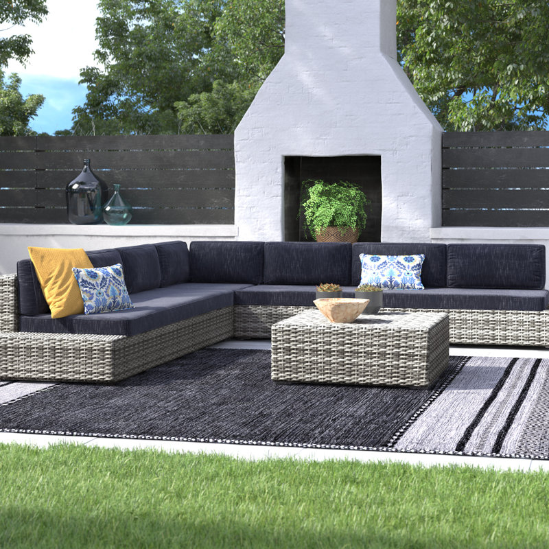 Brice 4 Piece Sectional Seating Group With Cushions Reviews