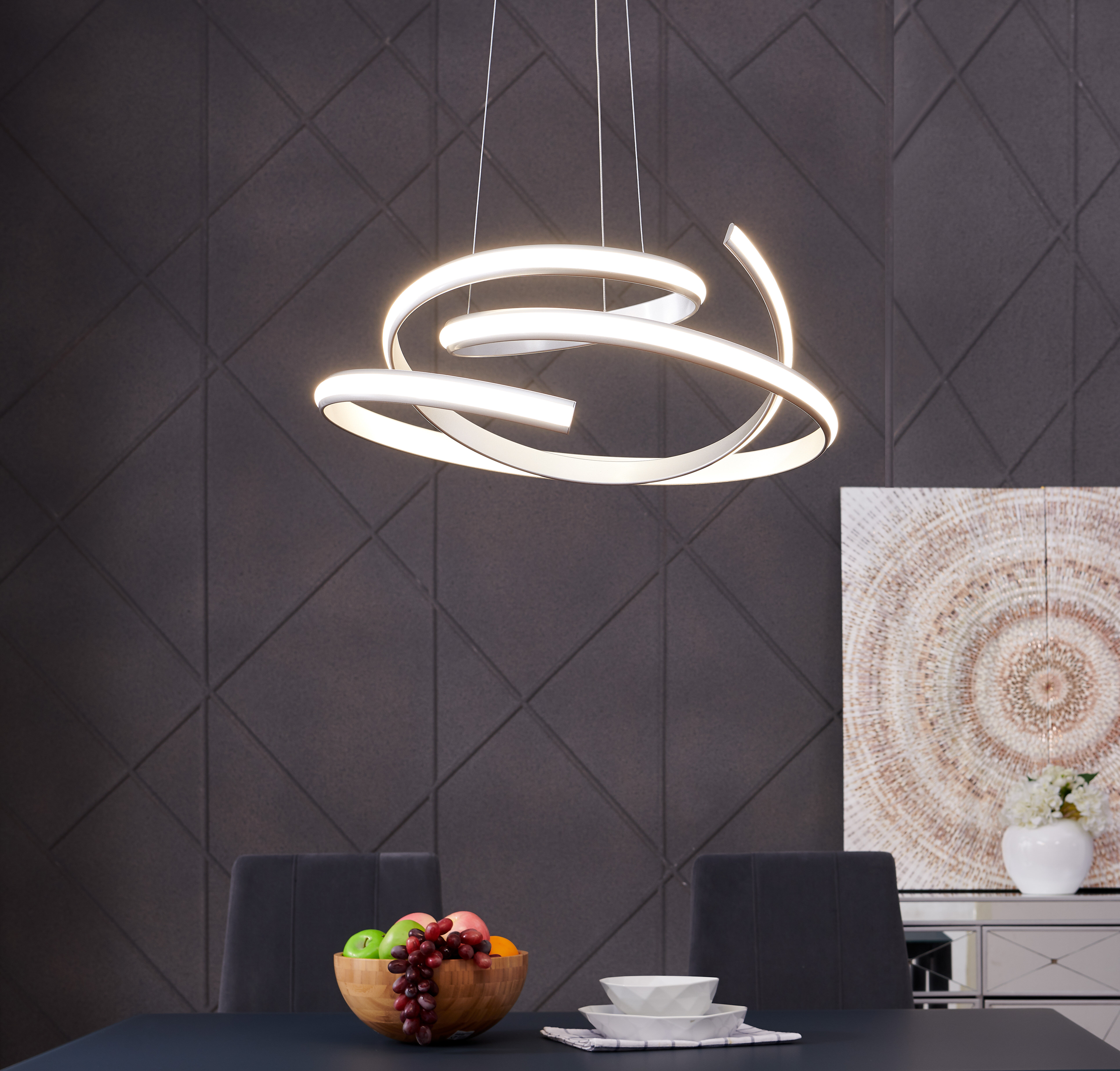 led geometric chandelier