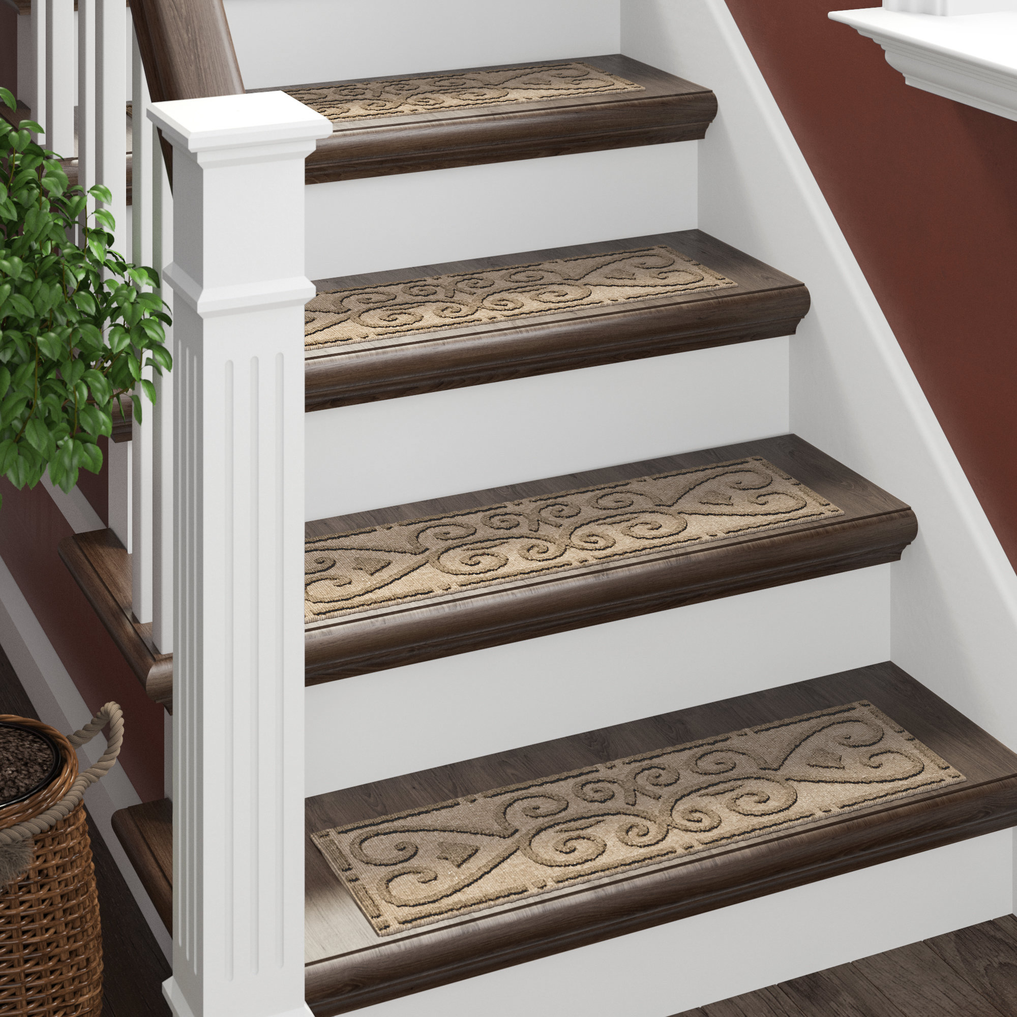 Lark Manor Haynesville Scroll Stair Tread & Reviews Wayfair