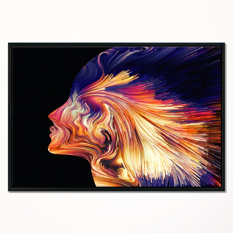 East Urban Home Explosion Of Thought Framed Graphic Art Print On Wrapped Canvas Wayfair