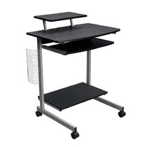 28.5W x 23D x 28.75H Weight Contemporary Mobile PC Station Medium Cherry Laminate/Metalic Gray Frame Dimensions 41 lbs. 