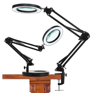 5X LED DESK TABLE CLAMP MOUNT MAGNIFIER LIGHT LAMP MAGNIFYING GLASS LENS DIOPTER 