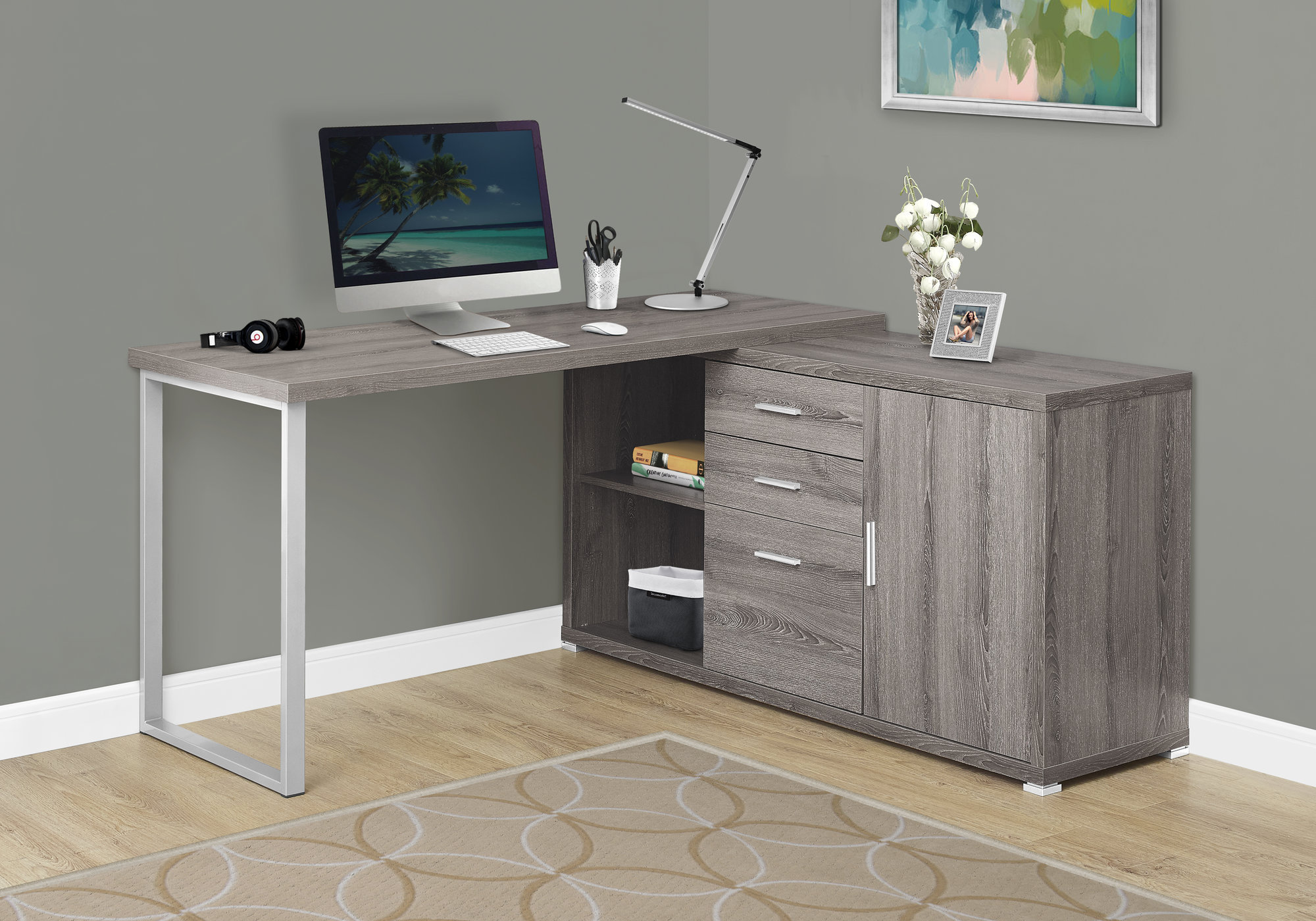 Laude Run Dariell 3 Drawer L Shape Executive Desk Reviews Laude Run Dariell 3 Drawer L Shape