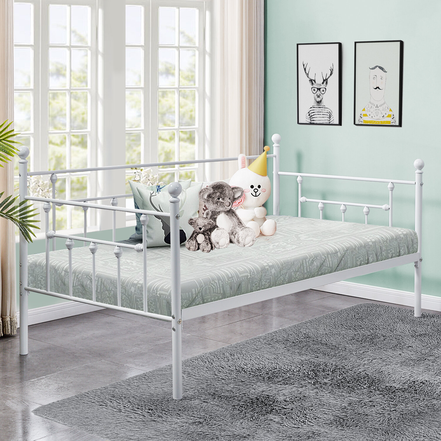 wayfair white twin bed