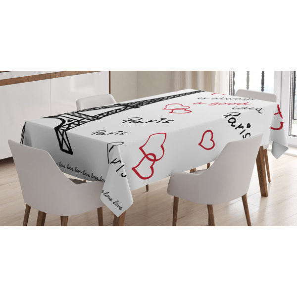 East Urban Home Ambesonne Eiffel Tower Tablecloth Eiffel Tower