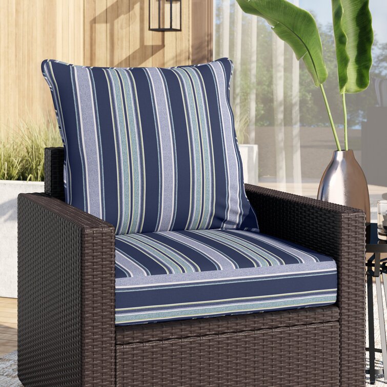 24'' Deep Padded Seat Chair Patio Cushion Outdoor Furniture & UV Resistant Porch 