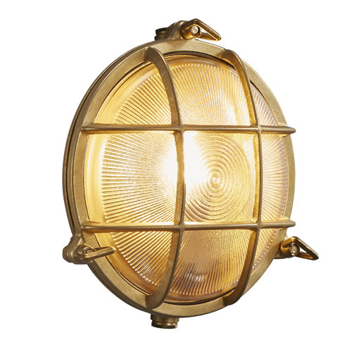Polperro outdoor wall light, brass