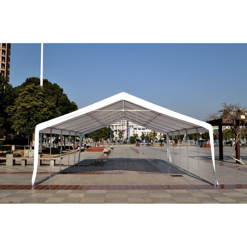 Outsunny Heavy Duty Carport 20 Ft W X 32 Ft D Steel Party Tent Canopy Reviews Wayfair