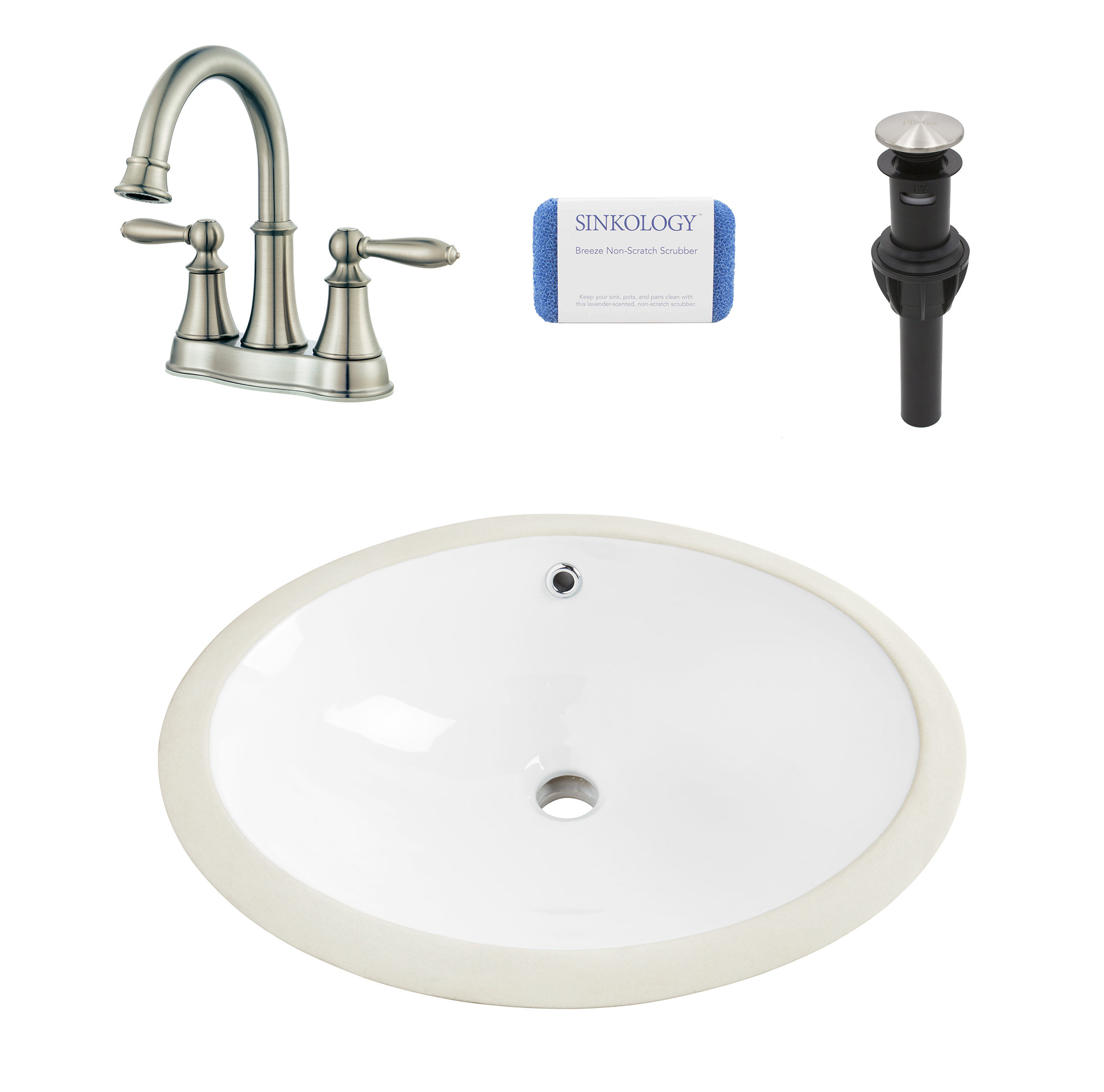 Sinkology Louis Vitreous China Oval Undermount Bathroom Sink With