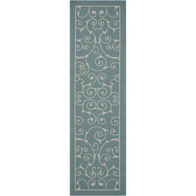Wright Light Blue IndoorOutdoor Area Rug Charlton Home