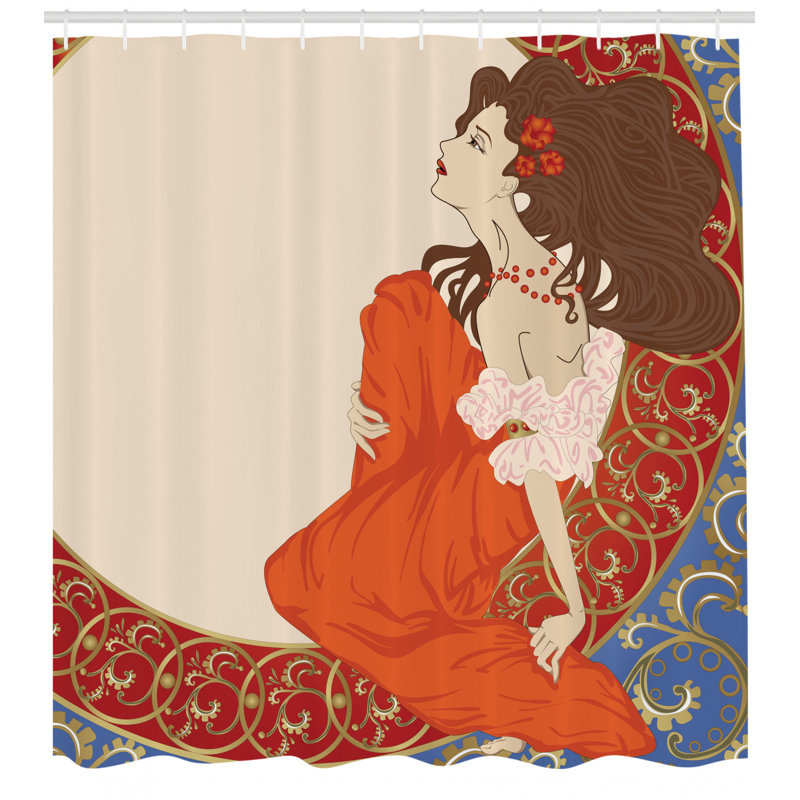 East Urban Home Art Nouveau Shower Curtain Set Hooks Wayfair