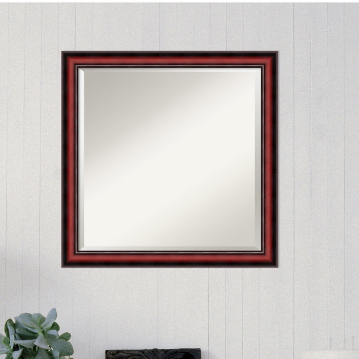 Square Cherry Accent Wall Mirror Square Cherry Accent Wall Mirror