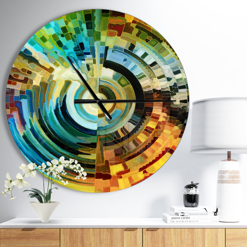 Paths of Stained Glass Wall Clock - Fused Glass Wall Art