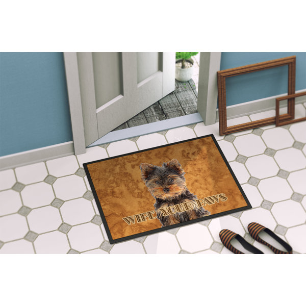 Personalized Yorkie Yorkshire terrier Custom Door Mat Dog 18 X 30 Indoor Outdoor Coir Rug