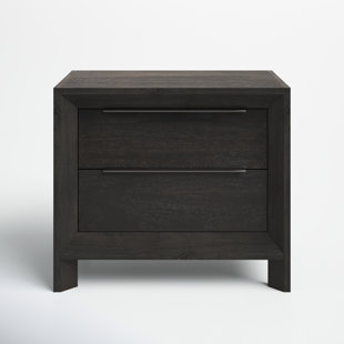 dark grey nightstand with drawers