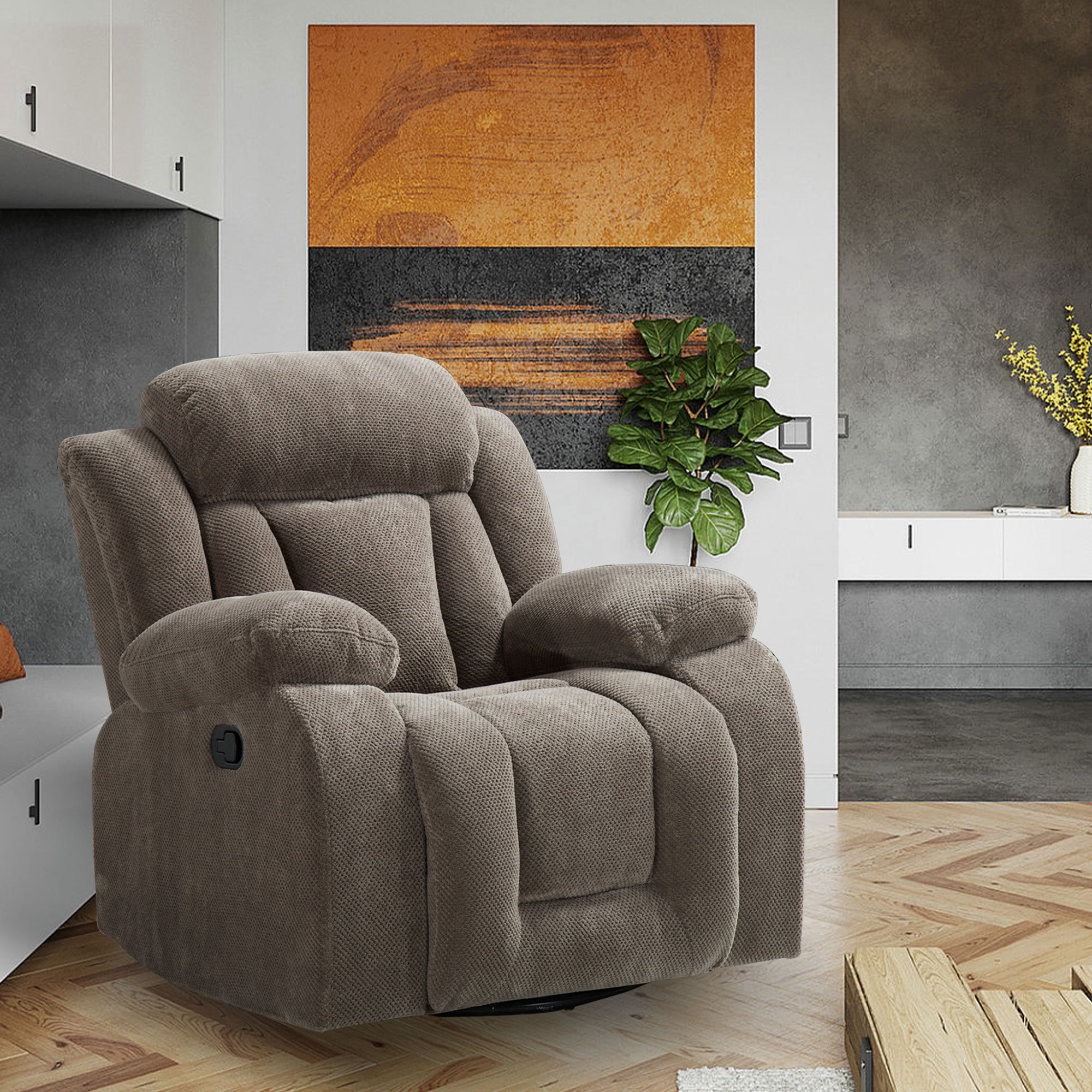 leather wing chair and ottoman