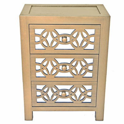 Dimattia 3 Drawer Mirrored Accent Chest Reviews Joss Main
